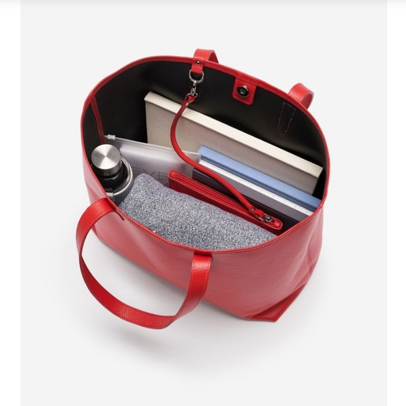 Roots Cervino Leather Tote Brown/ Pink - Picture 9 of 12